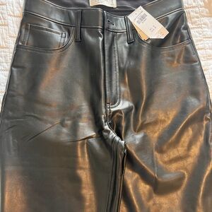 90s Relaxed High Rise Faux Leather Pants